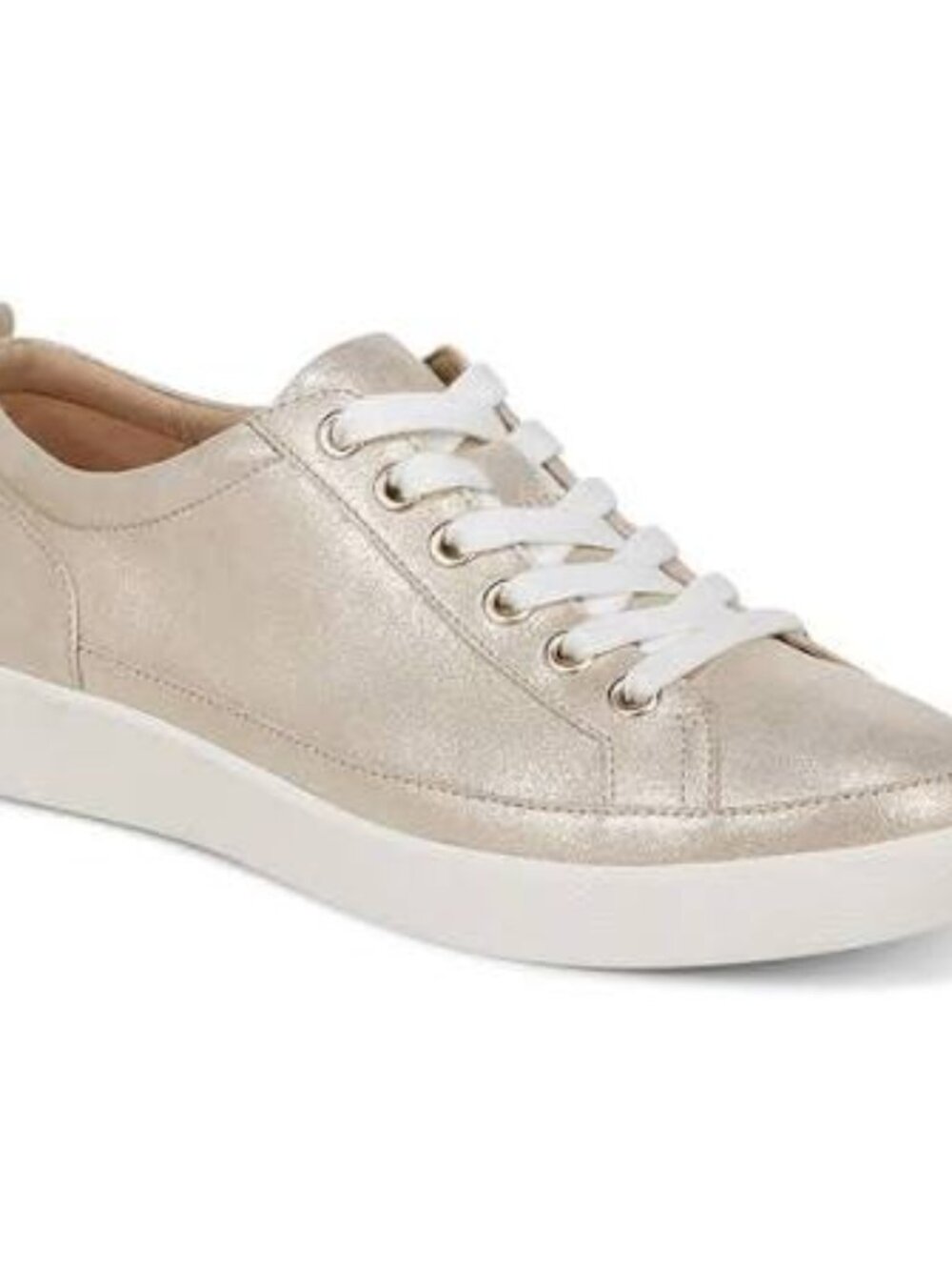 Vionic  Women's Winny Lace-up Shoes Sneakers Women Size 7.5  Gold Leather
